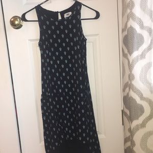 Youth navy and light blue dress with pockets